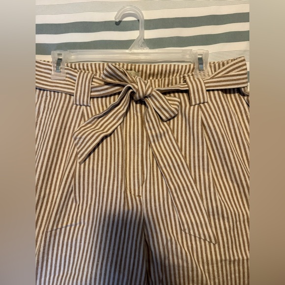 Spartina 449 NWT Lawton Stripe Crop Pant in Tannin Stripe Size 14 - Picture 9 of 10